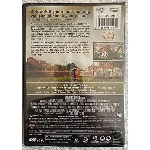 We Are Marshall (DVD, Widescreen) - Matthew McConaughey - NEW - Picture 2 of 3